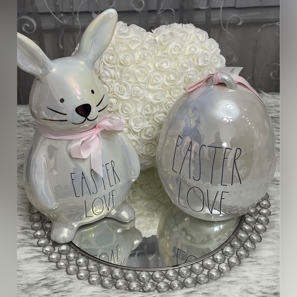 Rae Dunn Other - Rae Dunn Iridescent Easter Love Rabbit & Rae Dunn Iridescent Easter Love Egg 🐰